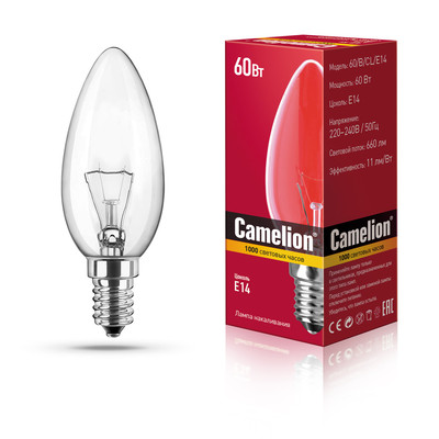 Лампа накаливания - 60 B CL E14