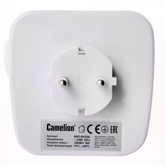 Таймер механический розеточный Camelion BND-50/G5A, 24-часовая программа, 230/3500Вт