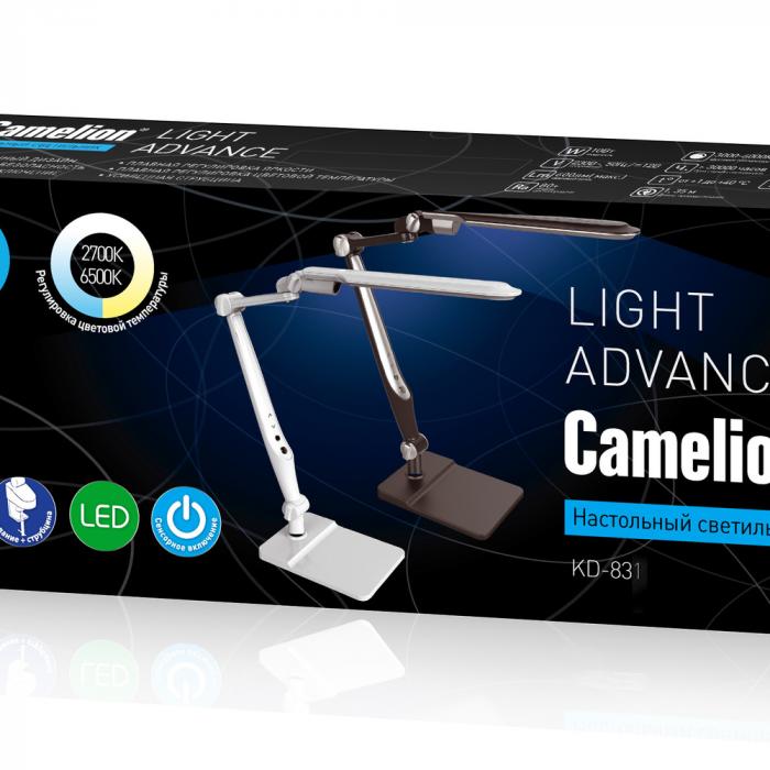 Светильник настольный Camelion KD-831 C02 чёрный LED