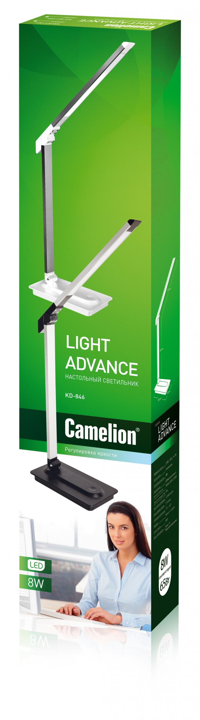 Светильник настольный Camelion KD-846 C02 чёрный LED