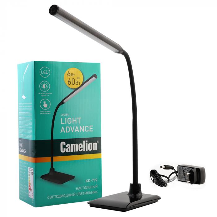 Светильник настольный Camelion KD-792 C02 чёрный LED