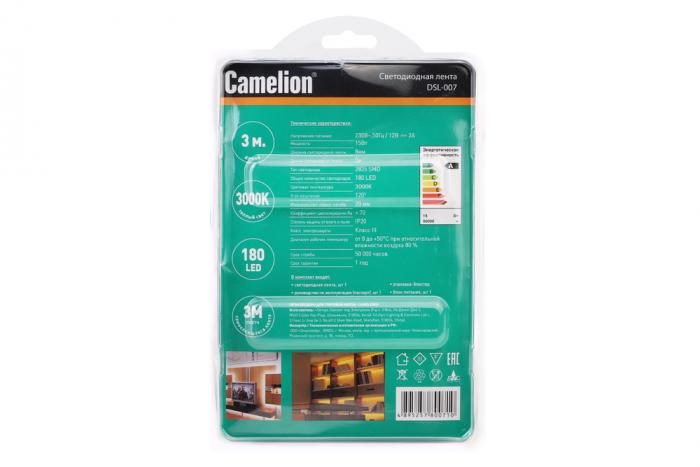 Светодиодная лента Camelion DSL-007 3м 2835-60D IP20 3000K