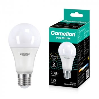 Светодиодная лампа Camelion Premium ЛОН Е27 20Вт 3000К