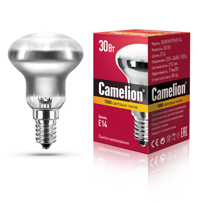 Лампа накаливания зеркальная - MIC Camelion 30/R39/FR/E14