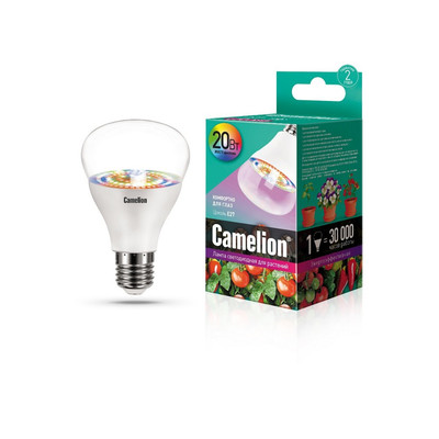 LED лампа для растений Camelion LED20-PL/BIO/E27