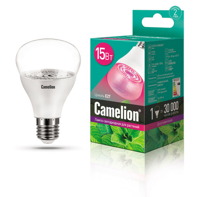 LED лампа для растений Camelion LED15-PL/BIO/E27